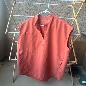 Figs Women's Coral-Orange Sleeveless Tunic Top